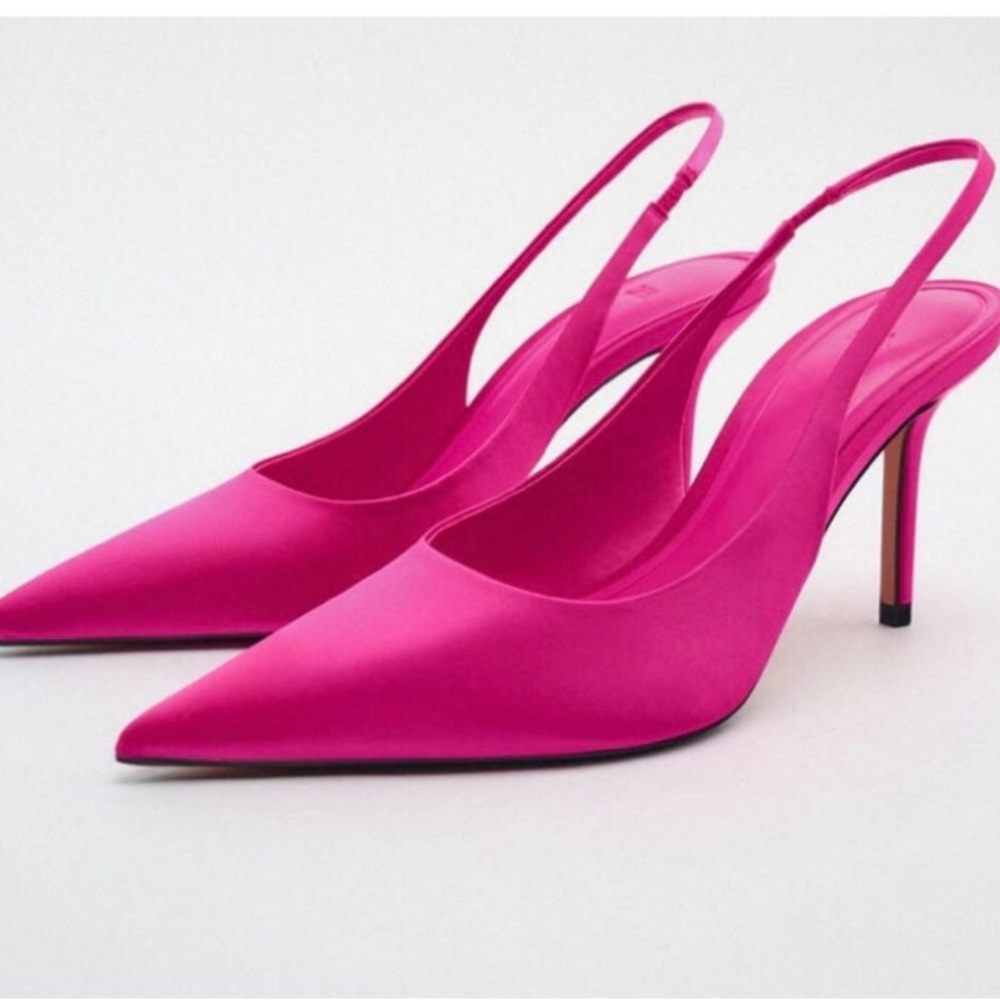 Zara Hot Pink Slingback Heels